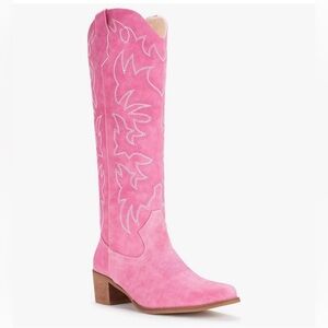Amazon Pink Heeled Western Boots